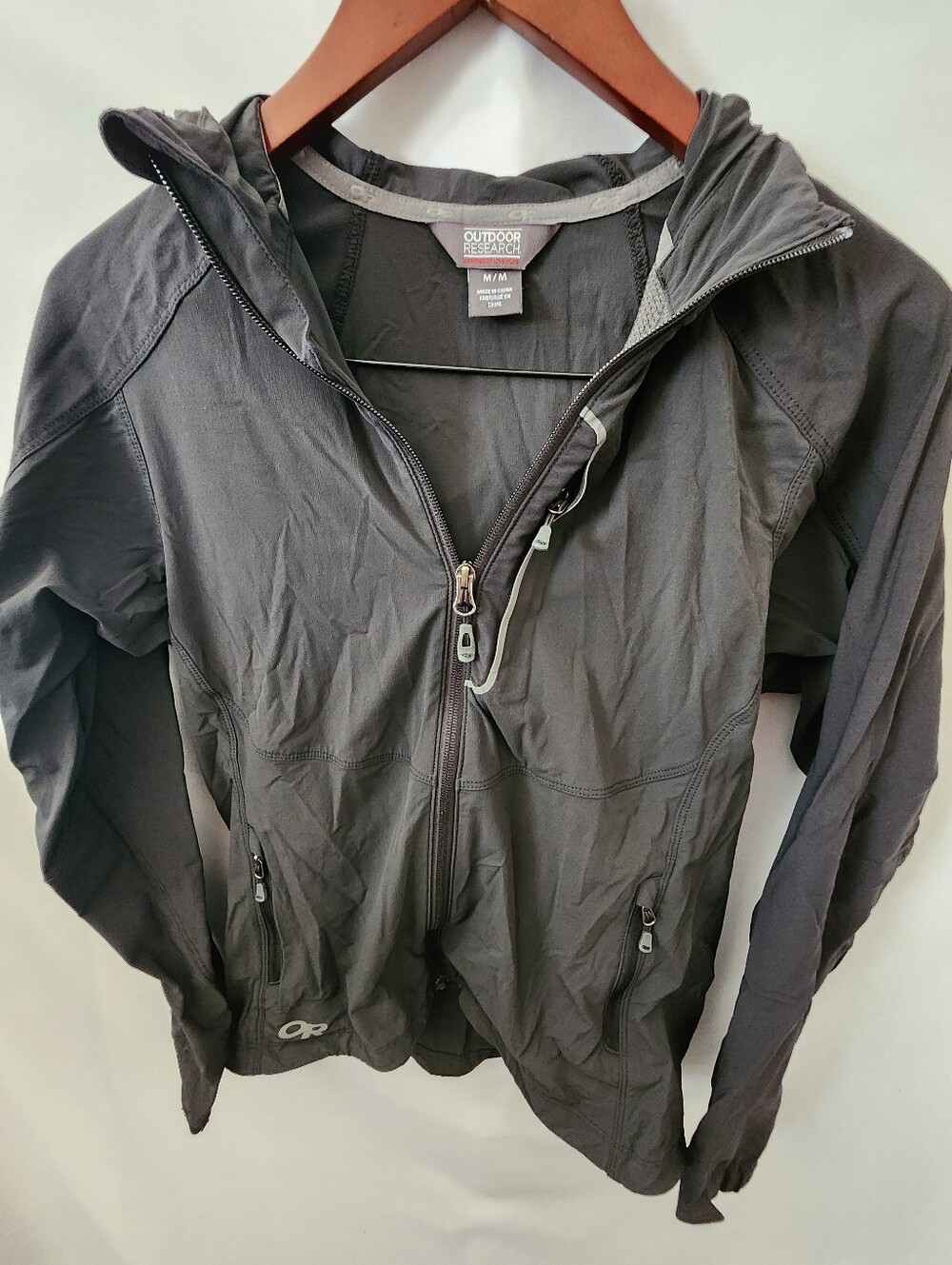 Outdoor Research Black Hooded Jacket. Size Medium